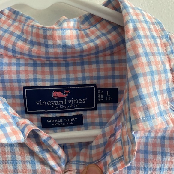 Vineyard Vines Youth Large 16 Shep & Ian Whale Shirt, Blue Red 100% Cotton - Picture 8 of 12